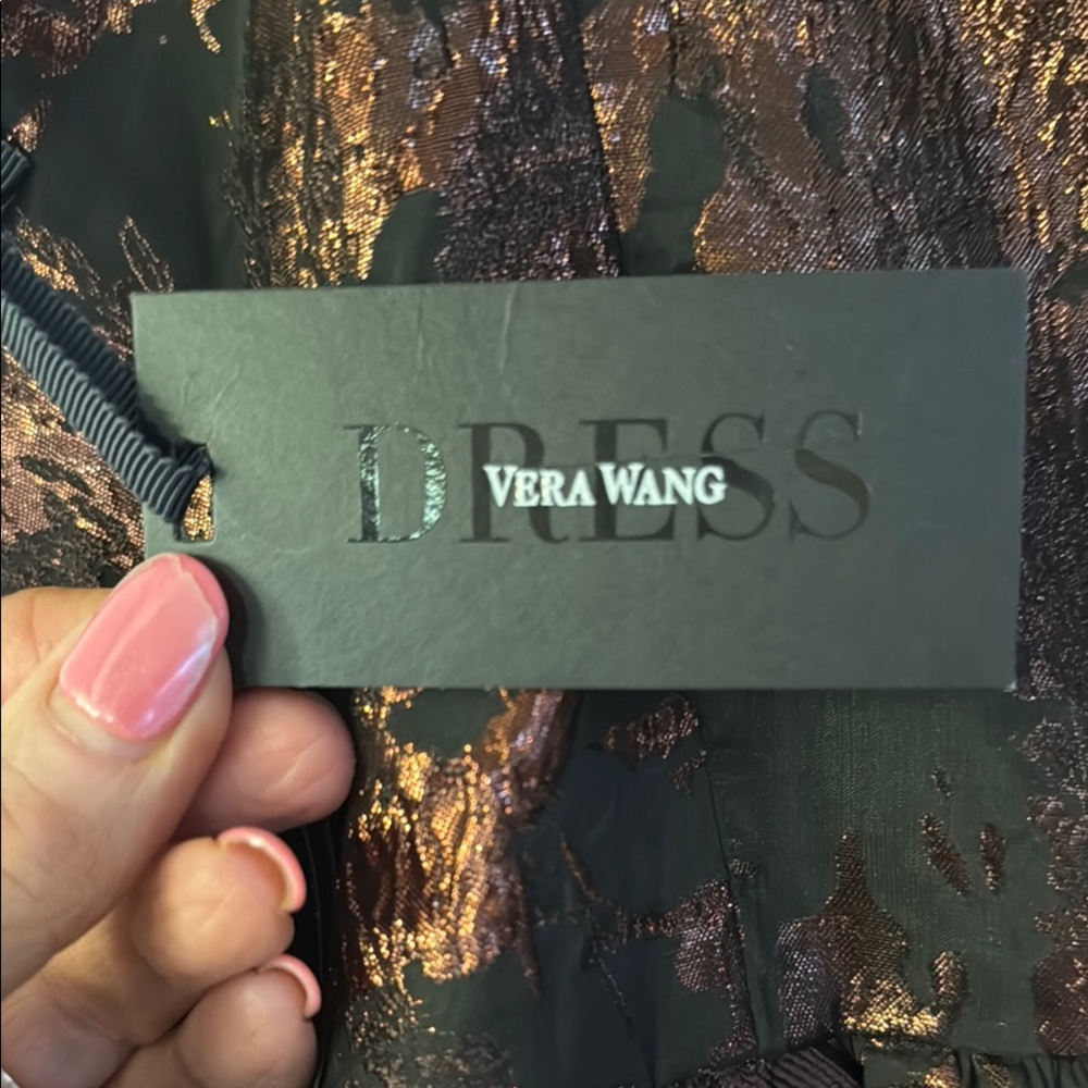 NWT Vera Wang High Low Dress in Black and Copper. Size 12. - Picture 6 of 12